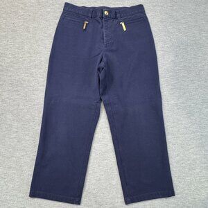 Lauren Jeans Ralph L Womens Blue Pants Zip Pockets Straight Leg Mid Rise Size 4